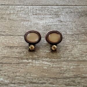 Decorative Brass Tone Post Earrings